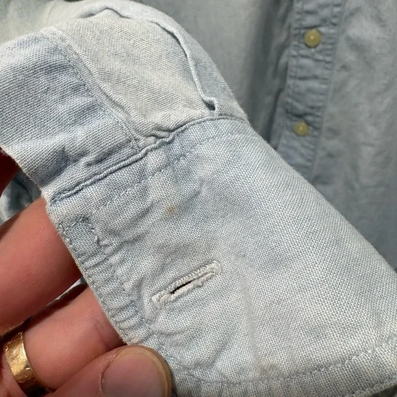 Vintage 1990s Chambray Men's Shirt Button Up Large - Picture 5 of 7